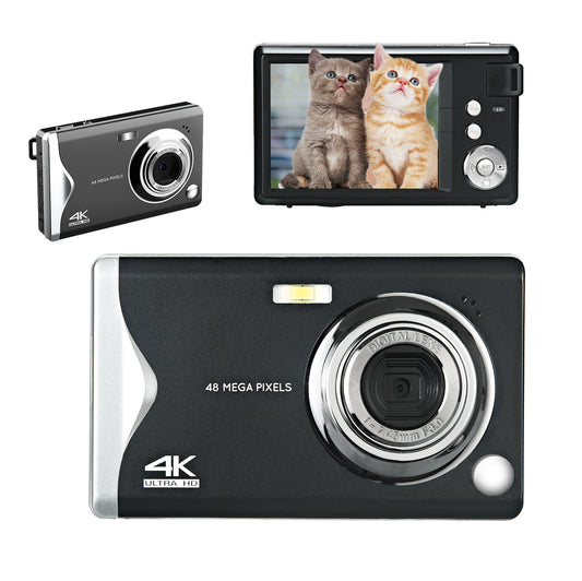 4K Kompaktkamera mit 16-fach Zoom - klein und smart, Schwarz