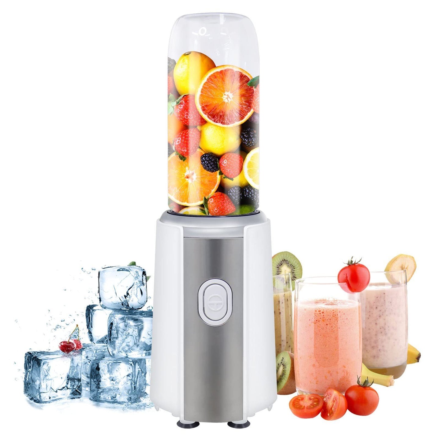 Mixer/Smoothie Maker - 300W Standmixer mit 600ml Flasche, 300,00 W, 4-Klingen Messer - Mini Blender für Smoothies, Saft, Eiscrush, Shakes