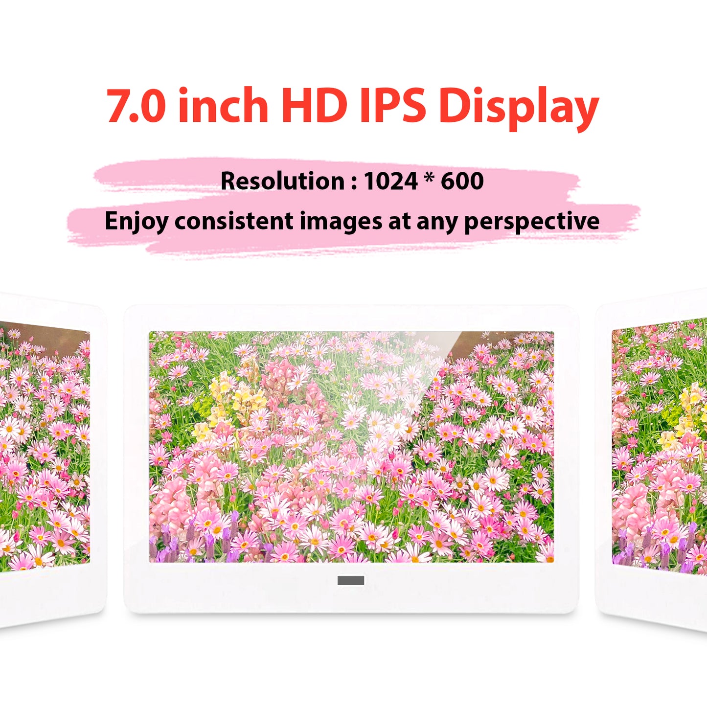 Fine Life Pro Digitaler Bilderrahmen (Digital-Fotorahmen mit 1024x600 Display, inklusive Fernbedienung, Fotos/Musik/Videos über USB/SD-Karte abspielbar. Kalenderanzeige)