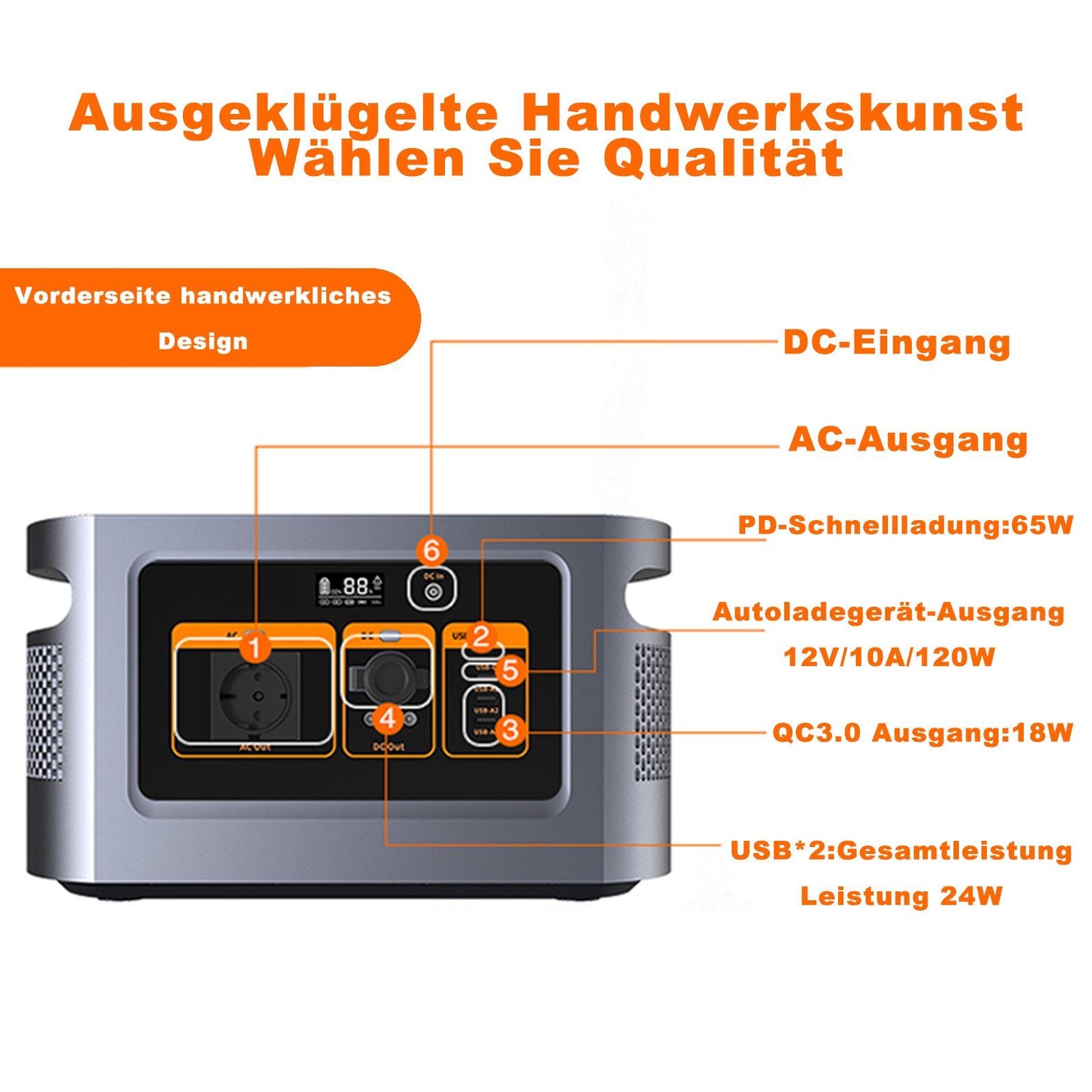 PowerMax 500W / 1200W  |  Tragbare Powerstation von Fine Life Pro, zwei Optionen