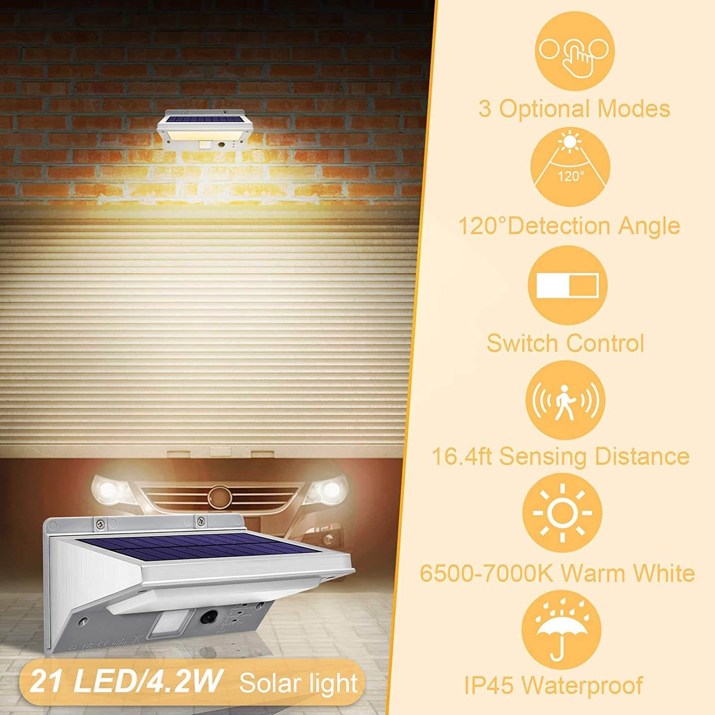 2x 4.2W Solarlampen für Außen, Multi Funktion