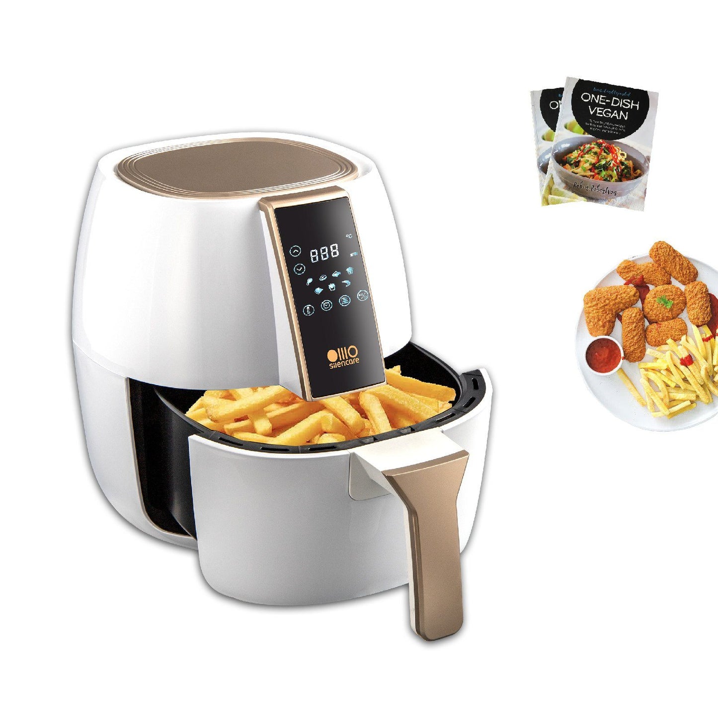 Fine Life Pro Heißluftfritteuse Air Fryer, 1400W Küchengerät, Automatische Abschaltung mit Überhitzungsschutz