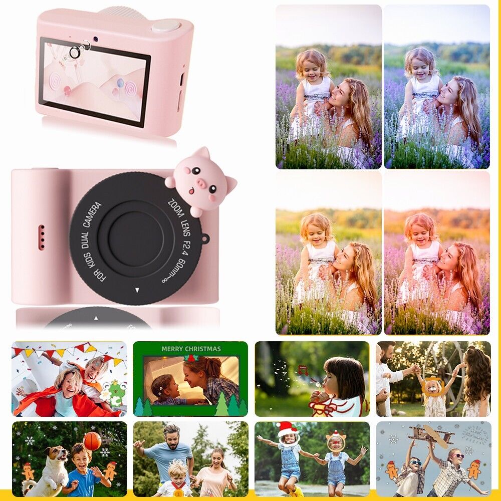 Kinderkamera 48MP 1080P HD Videokamera Kinder Selfie Kamera Touchscreen Kamera Kinder Camcorder Spielzeugkamera, WiFi DigitalKamera Fotokamera mit 32GB SD-Karte, Weihnachten Geschenke für Kinder